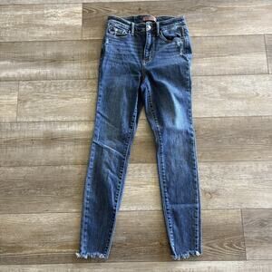 Judy Blue Jeans Women 3/26 Blue Medium Wash‎ Skinny Fit Distressed Stretch Denim